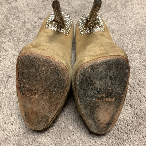 Suede Jimmy Choo Swarovski Crystal Heels - Picture 6 of 7